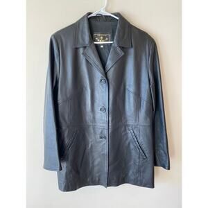 Italian Parri's Black Leather Jacket Women’s Size 48